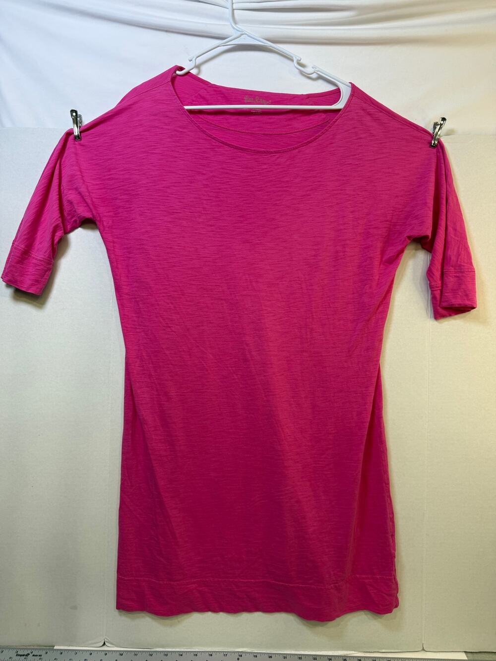Lilly Pulitzer Pink Pima Cotton Top extra Large XL 3/4 Sleeve Tunic Made in Peru